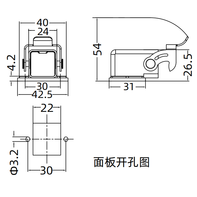 金属外壳 不封底下壳 H3A-BK-1L-SE尺寸.jpg