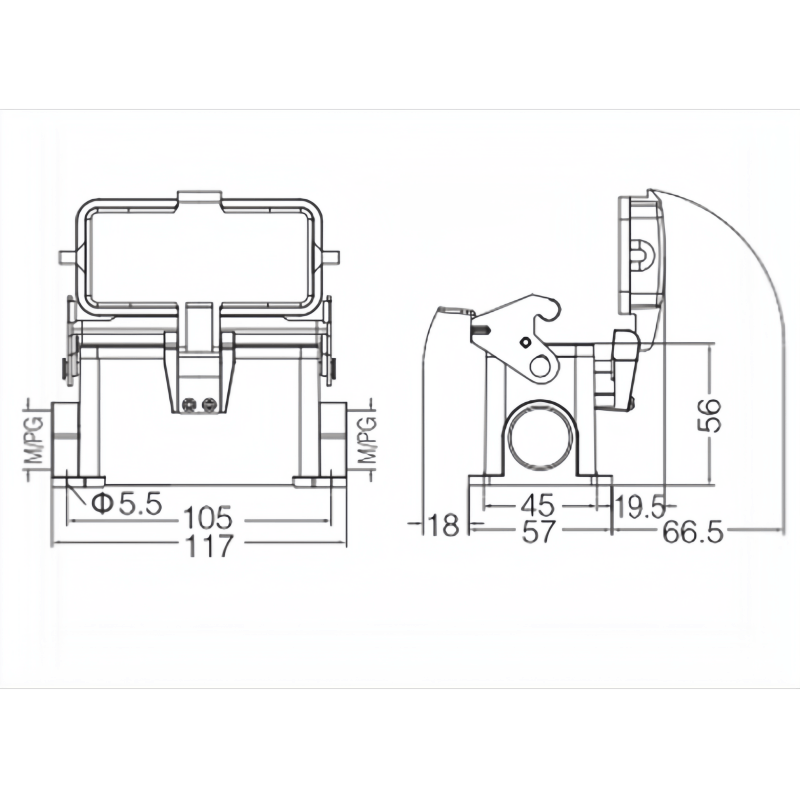 金属外壳 封底下壳 H16B-SF-1L-CV-M25-2M25-PG21-2PG21  尺寸.png