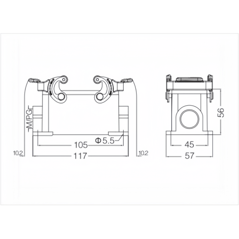 金属外壳 封底下壳 H16B-SF-2L-M25-2M25-PG21-2PG21 尺寸.png