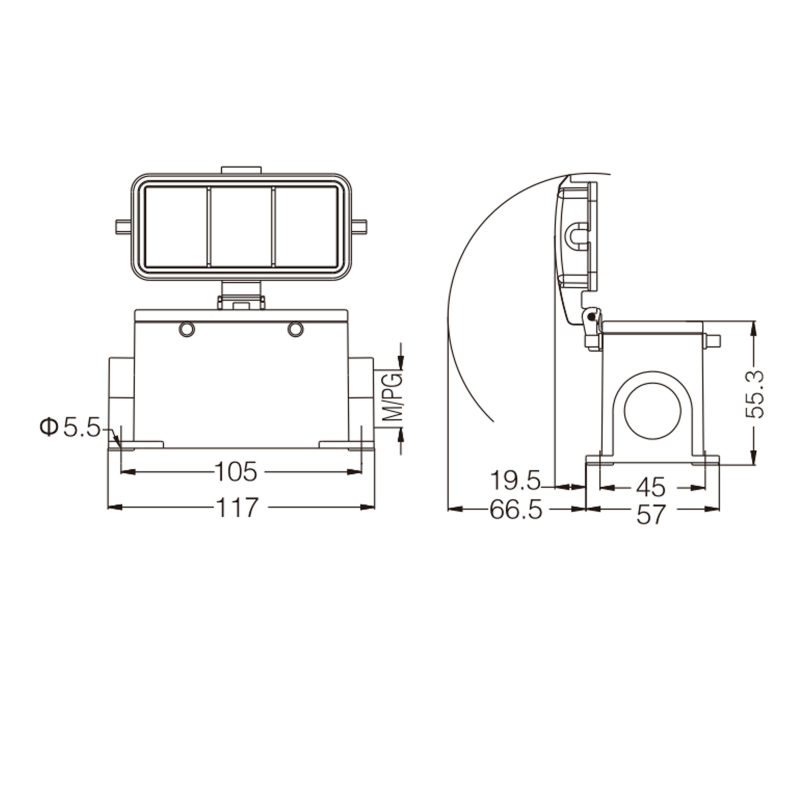 金属外壳 封底下壳 H16B-SF-4B-CV-M25-2M25-PG21-2PG21 尺寸.png