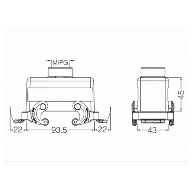 金属外壳 上壳顶出线 H16B-TE-2L-M25-M32-PG21 尺寸.png