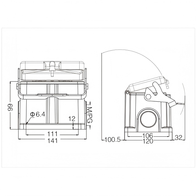 金属外壳 封底下壳 H48B-SF-1L-M32-2M32-M40-2M40-PG29-2PG29-PG36-2PG36 尺寸(1).png